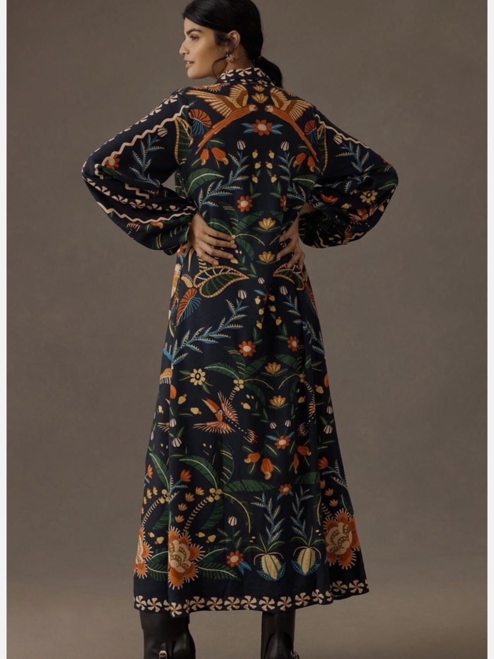 FARM Rio Long Sleeve Multicolor Floral Print Maxi - Picture 2 of 5